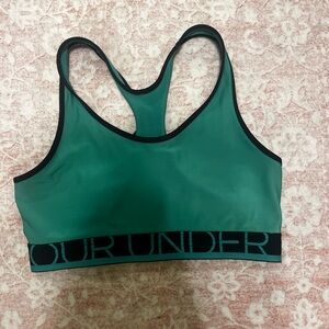 Under Armour Teal Green Racerback Sports Bra with Black Trim